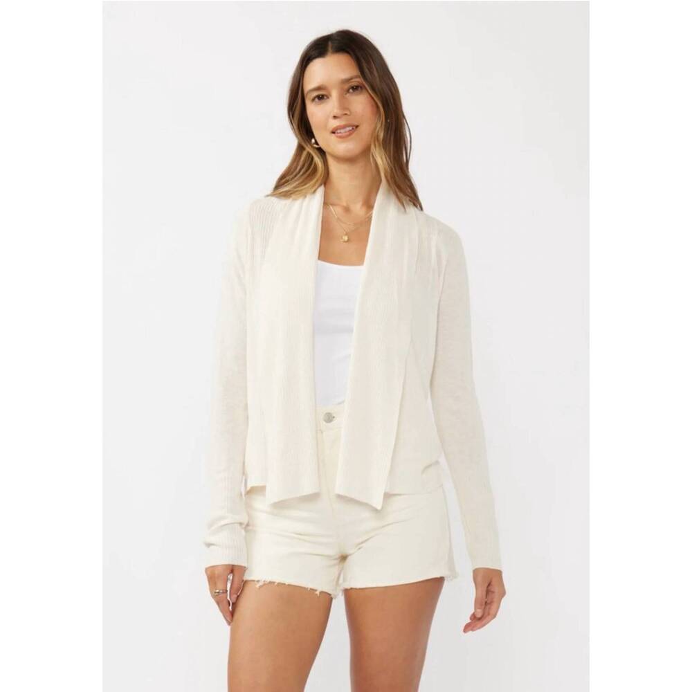 NEW LOVESTITCH corrin shawl collar cardigan in vanilla